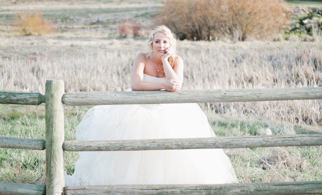Park City Utah Bridal Shoot with a Princess Gown and Purple Belt