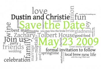 Save the Date word cloud