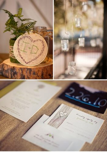 woodsy details for an eco-chic wedding