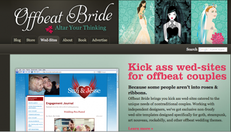 Off Beat Bride wedding Website home page