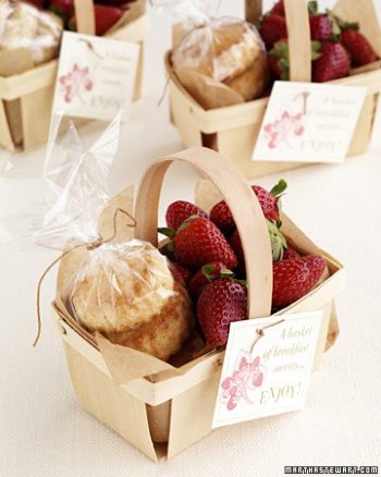 Home made strawberry shortcake wedding favors