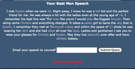 Best Man Speech Example