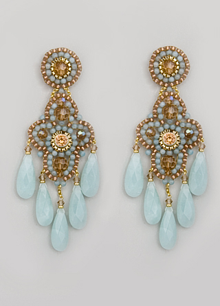 turquoise and bronze drop earrings