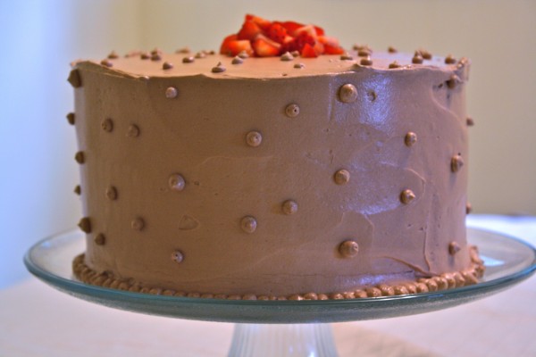 Homemade Chocolate Cake with Nutella Buttercream