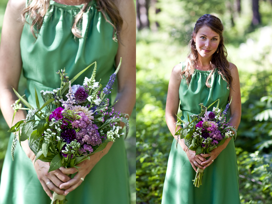 bridesmaid and bouquet