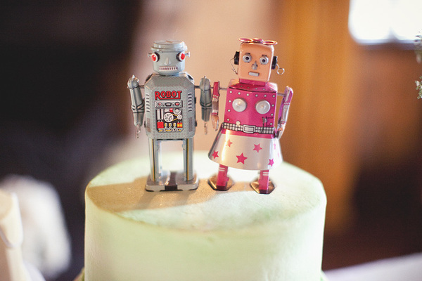 robot cake topper