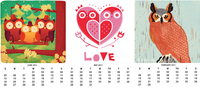 printable owl calendar