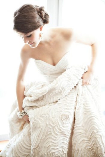 wedding gown with lots of texture