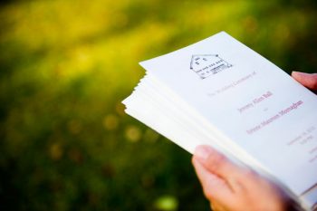 custom wedding invitations with line drawing of Gedney Farm