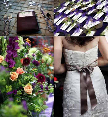 purple wedding reception details