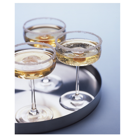 champagne cocktails in vintage glasses