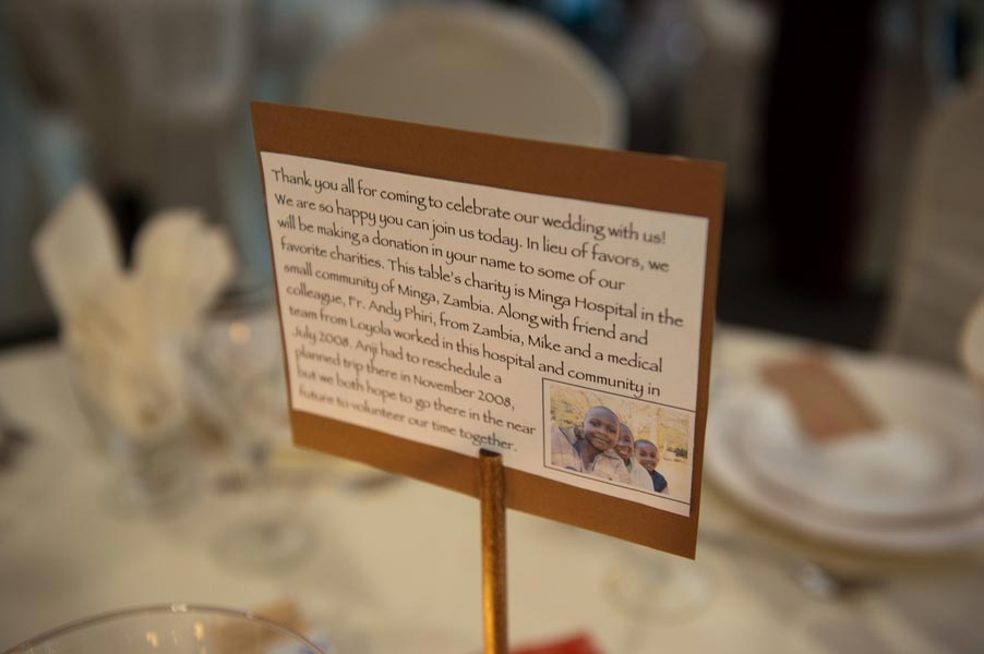 Charity table numbers