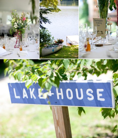 lake house wedding reception details