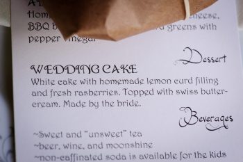 DIY Wedding Cake Menu