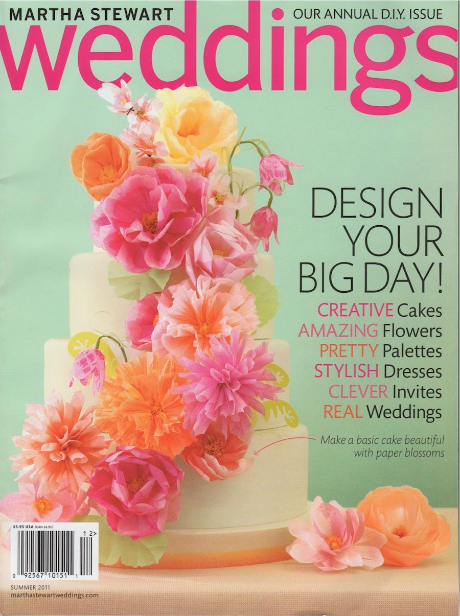 Martha Stewart paper flower wedding cake