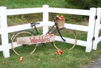 Adirondack Wedding with bicycle
