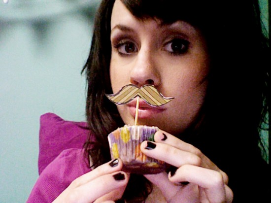 mustache cupcake toppers