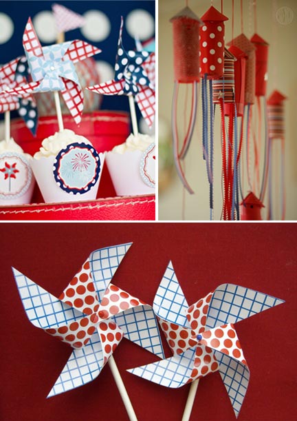 Pinwheels, poppers and cupcakes for fourth of july weddings