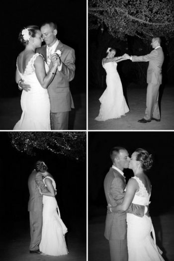 black and white of first wedding dance