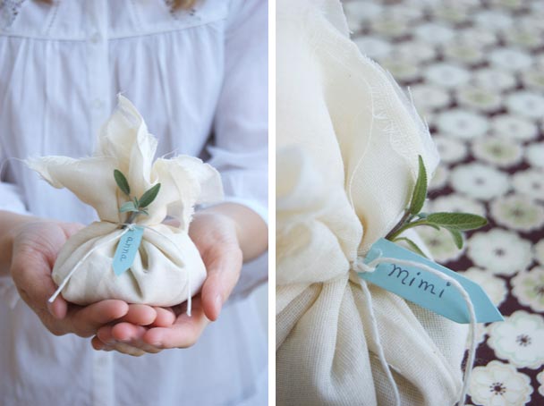 cheesecloth wrapped almond favors