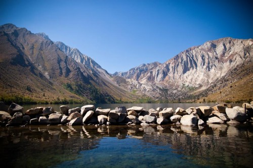 view of Convict Lake and Mount Morrison
