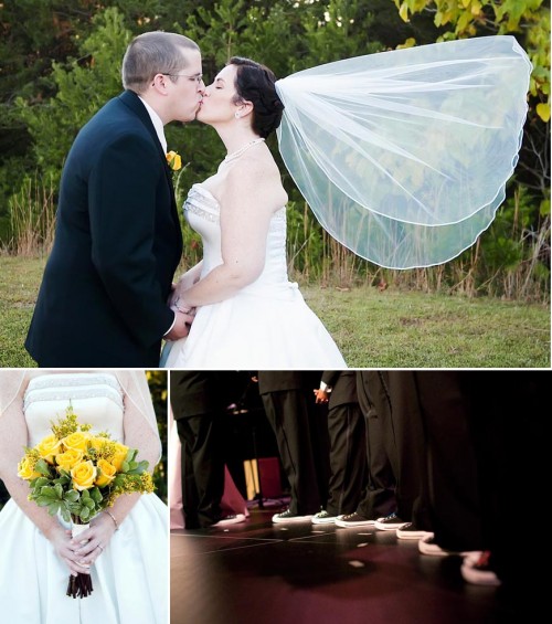 yellow bridal bouquet and wedding chucks