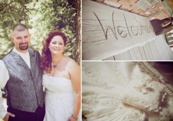 rustic welcome sign at twin peaks wedding