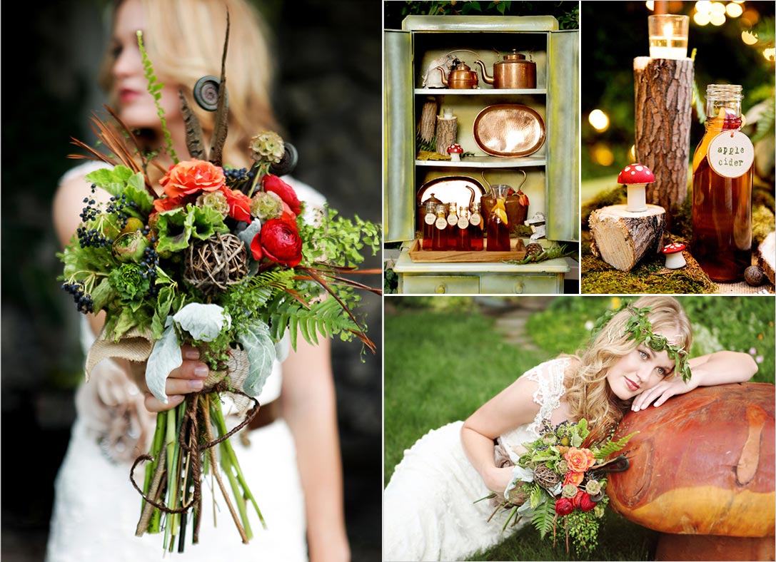 colorful rustic woodland wedding ideas