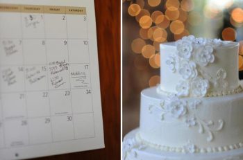 wedding calendar and cake