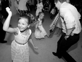 children dancing at a wedding