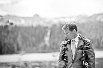 Groom at Twin Lakes in Mammoth Lakes