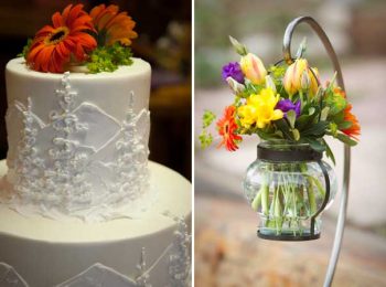 wedding cake with mountain details