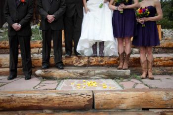 bridal party in cowboy boots