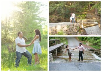 natural setting engagement pictures in the Poconos