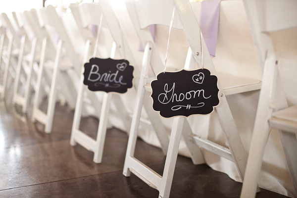 bride and groom chalkboard signs
