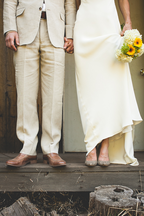 mountain ranch bride and groom shoes