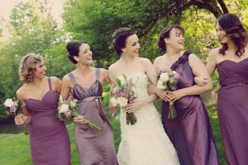 purple mix and match bridesmaids dresses