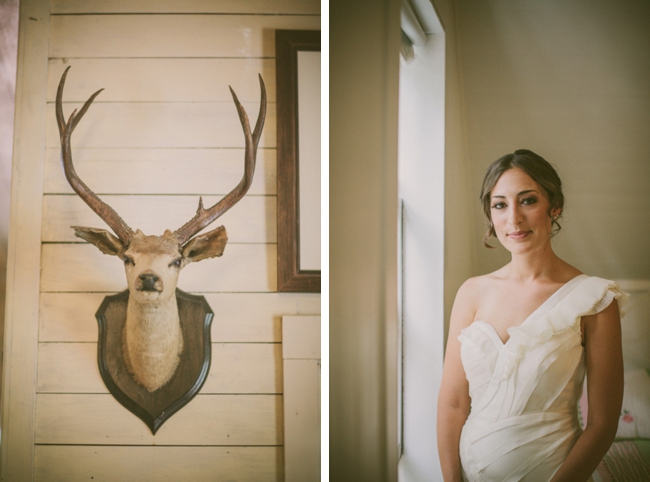 vintage bride and deer head