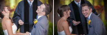 bride and groom laughter