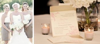pink and ivory wedding invitation