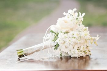 rustic white hydrangea bouquet