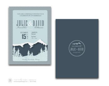 Aspen mountain wedding invitation detail