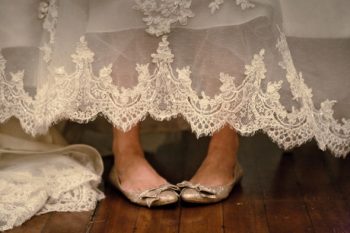 vintage lace wedding dress hem