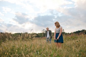 Western north carolina photography couple in a field