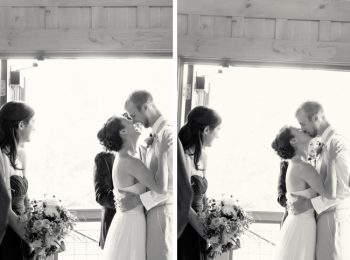 mountains bride and groom kiss