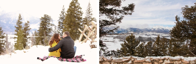 Colorado couple look out at a mountain vista