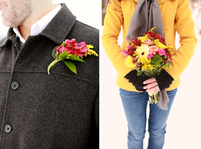 red boutonnière and red and wedding bridal bouquet