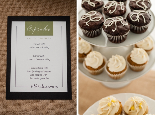 wedding cupcake menu with cupcakes
