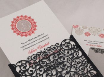 Spanish lace invitation cover