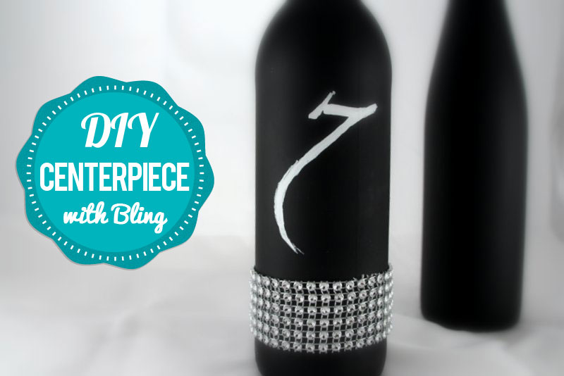 wine bottle chalkboard centerpiece